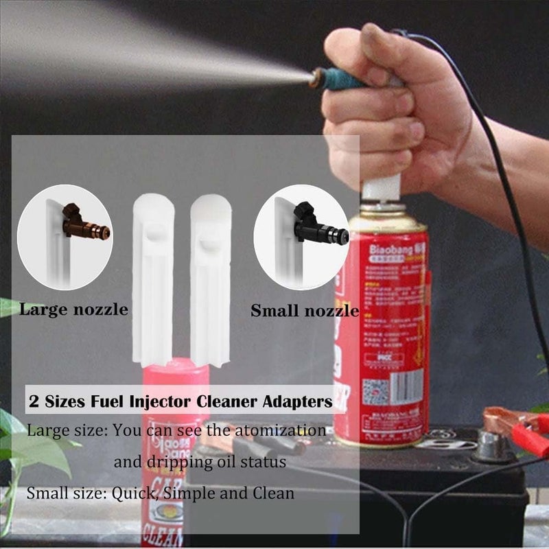 Kawish Universal Fuel Injector Tester and Cleaner Tool, DIY Cleaning Tool Kit for PWM, Adjustable Pulse Width Freq & Count, Two Injectors Test Simultaneously with 5 Modes, 6 Size Cleaning Adapters - Image 4